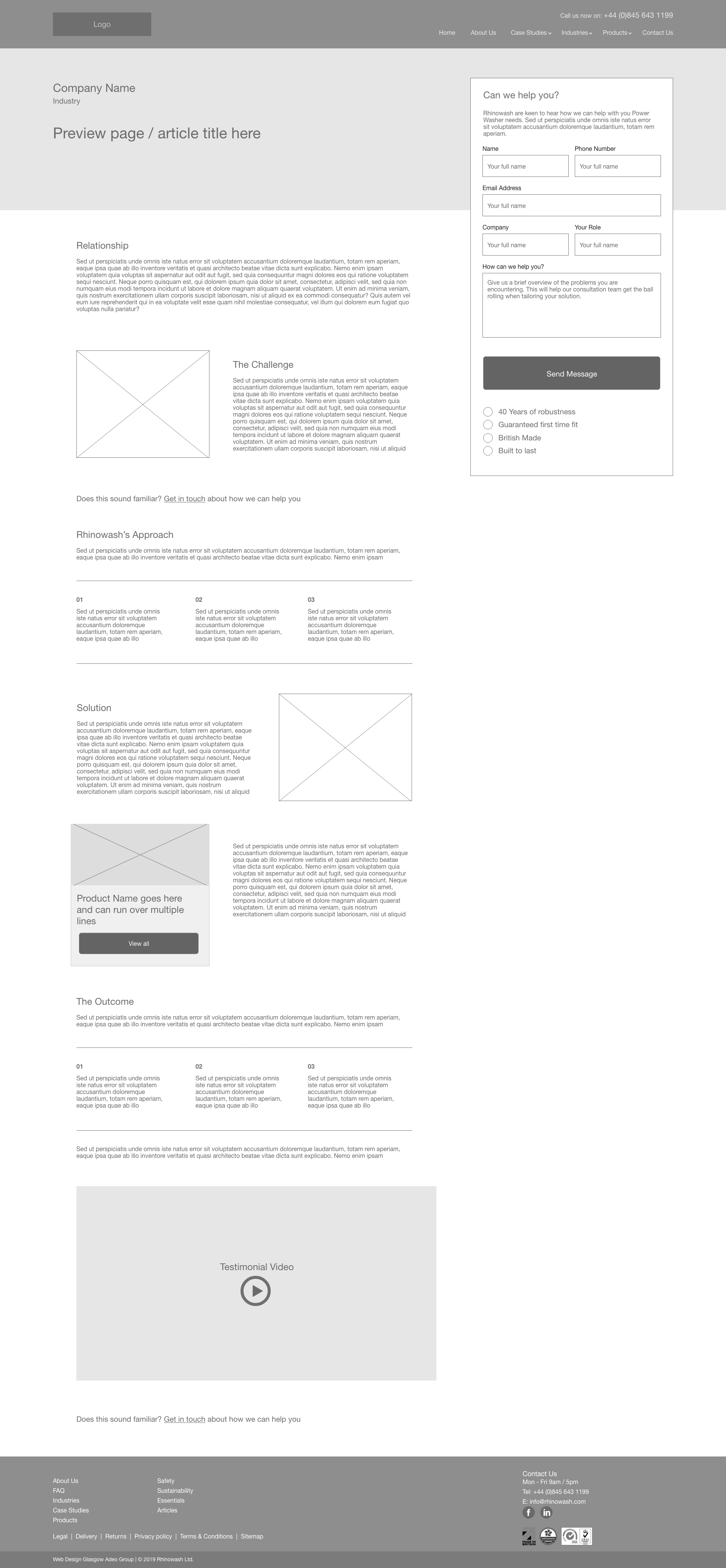 Case Study wireframe